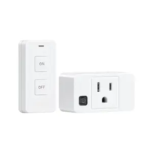 Remote Control Outlet with Portable  , 200FT Long Range   Off , Mini Electrical Outlet Plug, 15A/1875W High-Power for Lamps, Christmas Lights, Household Appliances