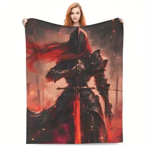 Medieval Knight and Castle Patterns Flannel printed blanket suitable for all seasons suitable for living room office sofa travel A multi-functional and beautiful blanket suitable for decoration, use and as a gift. Add some fun to your home