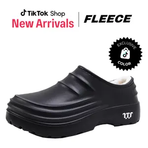 Soft Cozy Fleece Lined Clogs for Adults Non-slip Waterproof Warm House Shoes Ideal for Culinary Professionals & Kitchen Decor