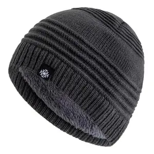 Unisex Classic Snow Label Fleece Beanie Hat Keep Warm Winter Hat Lightweight Hats For Men Women Fashion Winter Cap