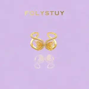 《Z125》Dainty Butterfly Wrap Ring, Adjustable Fit, Elegant Everyday Wear for Her