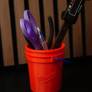 Milwaukee 3D Pen Holder - red bucket for Tools, Pens Scissors and office supplies