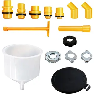 No-Spill Coolant Funnel Kit, Spill-Proof Auto Radiator Fill Funnel Kit, Car Fluid & Oil Funnels Flush Tool with Adapters, Vehicle Funnels Bleeder Accessories (15PCS)
