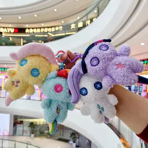 W   Kawaii Toys My Little Pony Plush Keychain Twilight Sparkle Fluttershy Pinkie Pie Backpack Pendant Cute Kids Doll Toy Gift
