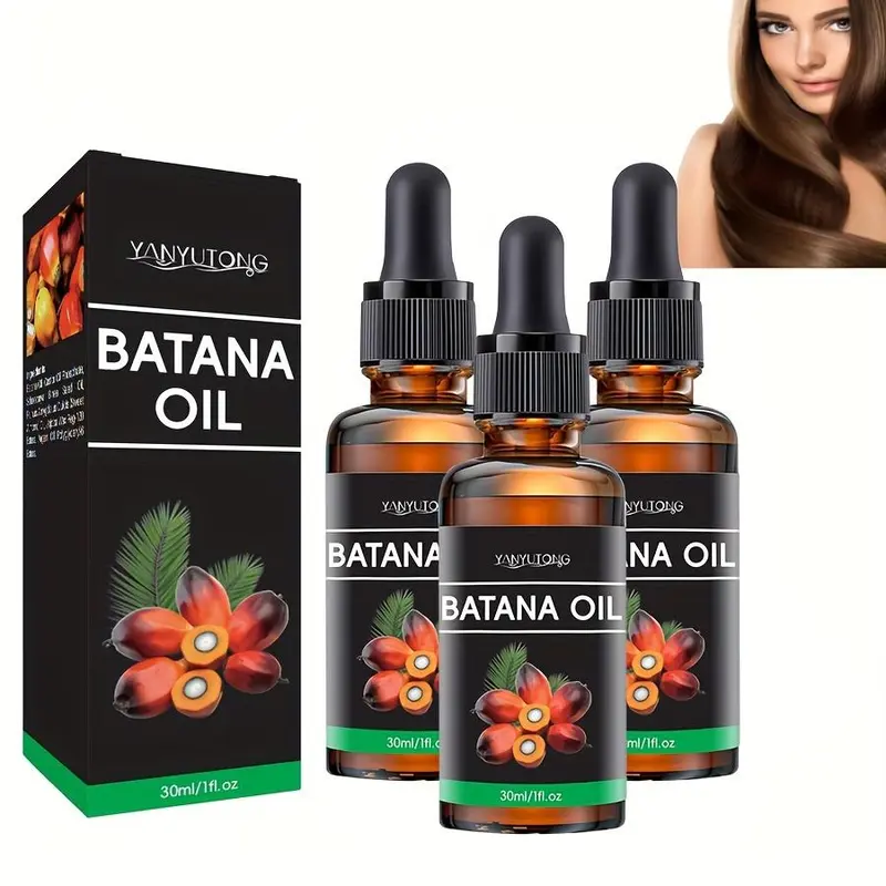 Batana Oil Hair Serum, 3 Counts/set Moisturizing Hydrating Natural Hair Oil, Plant Extract Nourishing Haircare Moisture Moisturizer, Nourishing Hair Treatment, Hair Care & Styling Product for Dry & Rough Hair Hydrate, Hair Care Product for Women & Men