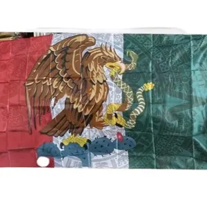 Mexican Flag with eagle Aztec Calendar Design 3x5 ft