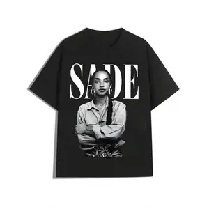 Sade Portrait Design,Casual Print,Comfortable And Versatile,Pure Cotton 180g Printed T-Shirt,Unisex Style A057 Novelty Graphic T Shirt funny tshirt Undershirts Tees Casual Streetwear Classic Short Sleeve Crew Neck Plain Men's Women Cotton Moisture Wicking