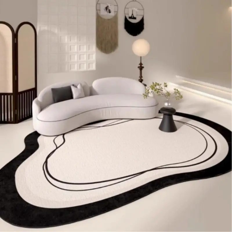 Irregular Shaped Bedside Rug, Non-slip Washable Soft Rug, Decorative Carpet for Home Living Room Bedroom Study Room Coffee Table Cloakroom