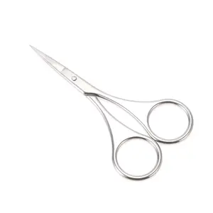 VOCOSTE 1pc Women's Sharp Edged Scissors Eyebrow Trimmer Scissors for Bedroom Silver Tone