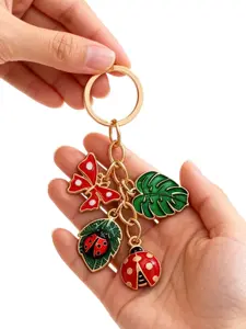 Cute Ladybug Butterfly Keychain, Aesthetic Metal Oil Drop Key Ring, Perfect for Bags and Car Keys, Tiktok Viral Cute Insect Keychain