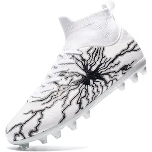 Men's Soccer Cleats Football Cleats for Unisex-Adult High-Top Spikes Shoes for Youth Big Boys Lightweight Professional Training Turf Outdoor Athletic Sneaker