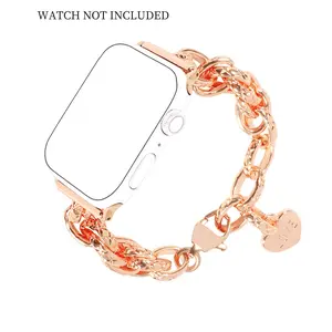 Fashionable Watch Band (Band Only), Adjustable Chain Bracelet Watch Band for Women, Smart Watch Strap, Wearable Accessories Compatible with iWatch Series 10 9 8 7 6 5 4 3 2 1 SE Ultra2