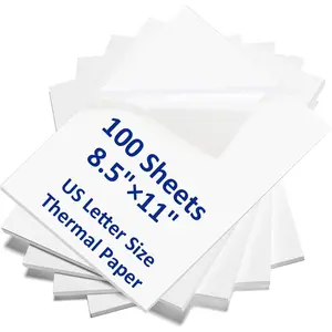 100 Sheets  Letter Size Thermal Printer Paper, Thermal Paper 8.5x11" for Inkless Printer, A4 Paper Compatible with M08F-Letter, M832, M834, MT800 Letter Paper Thermal Portable Printer