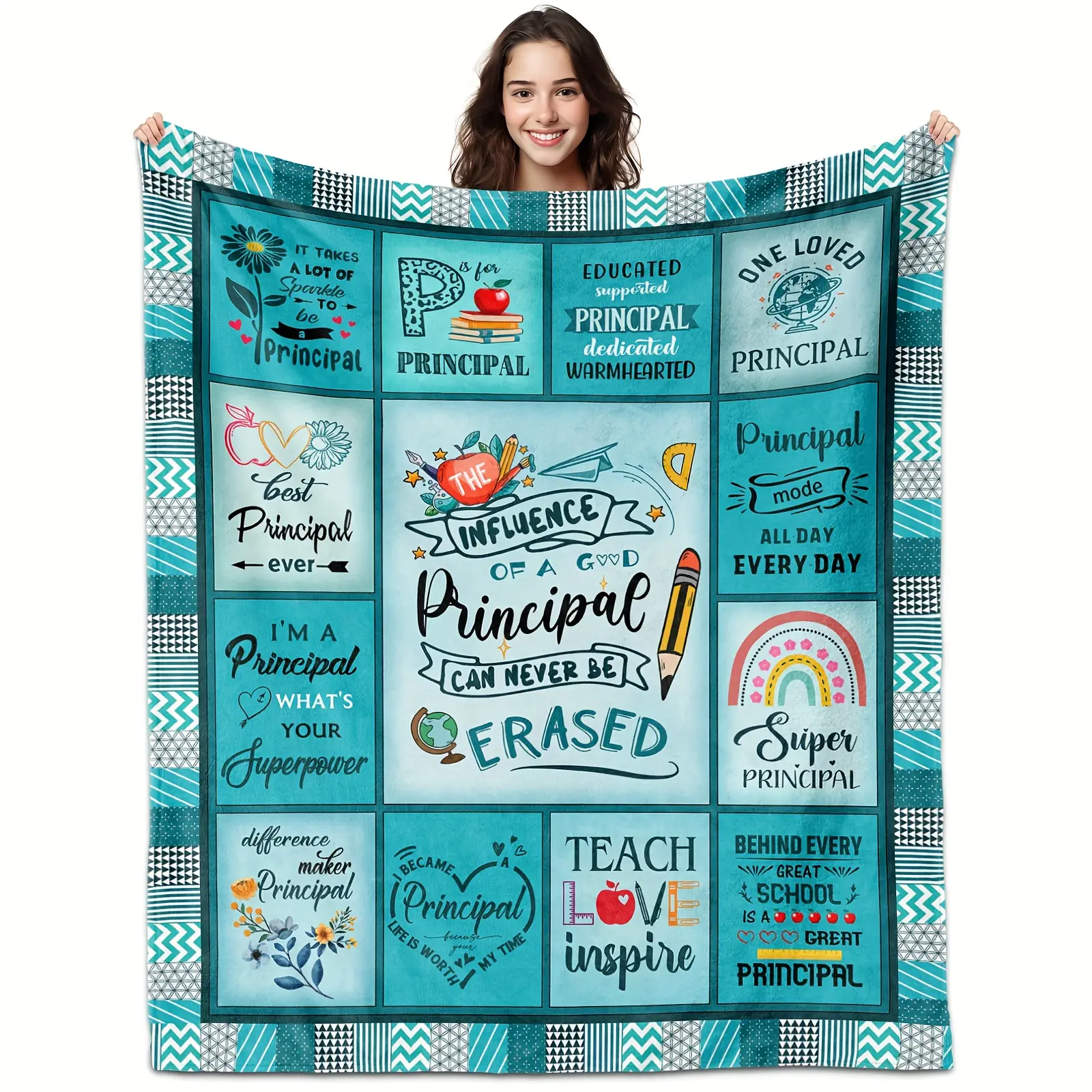 Principal Gift Blanket, Principal Gift Ideas, Principal Thank You Gift, Principal Lady Gift, Best Christmas Gift for Principals, Flannel Coverlet, Slogan Blanket