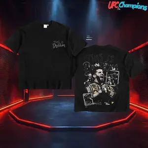 Fight For Wear Islam Makhachev Double Champ Double Printed Sided Heavy Cotton Shirt UFC Tshirt Fan Apparel Menswear Direct-to-garment Breathable Printing.