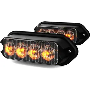 Strobe lights for trucks With Sync Feature Aluminum Thick Style Amber White Warning Flashing Light (Amber)