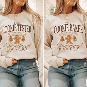 Cookie Baker Sweatshirt, Cookie Tester Sweater, Gingerbread Bakery, Gingerbread Shirt, Couple Christmas Sweatshirt, Trendy Christmas Shirts