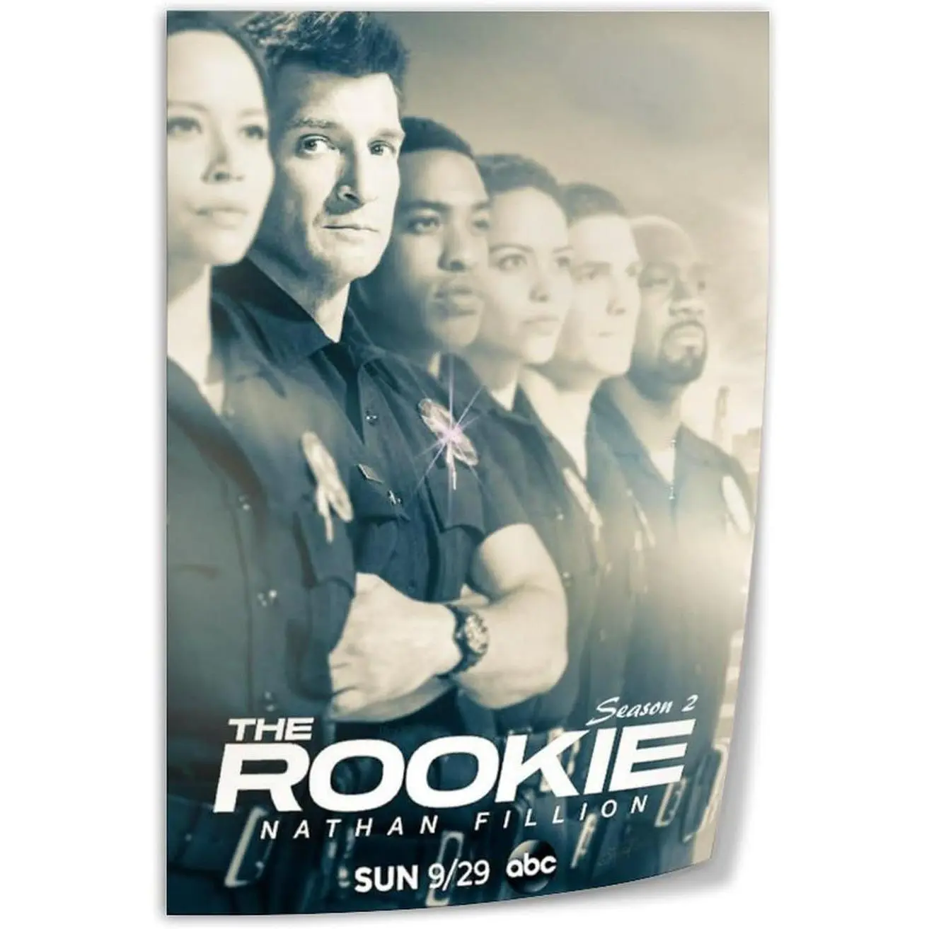 The Rookie TV Series Retro Cover Handmade Canvas Art Print, Unframed 16x24 inch (40x60cm) Wall Decor for Bedroom, Living Room Home Supplies, Wall Art, One-Piece