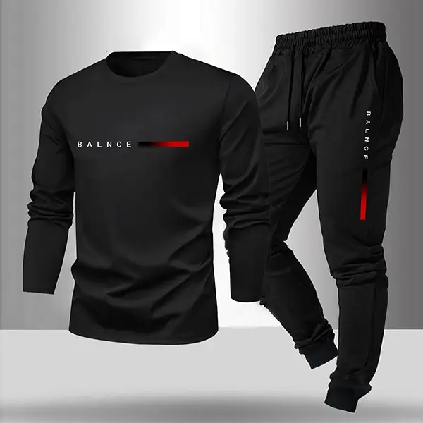 Men's Sportswear Set, Casual Textured 2-Piece Long Sleeve Hoodie and Drawstring Jogger Sweatsuit for Everyday Wear, Sweatsuit Outfits, Solid Color Sportswear, Casual Fit