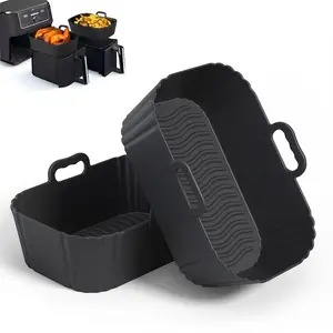Air Fryer Silicone Liners 2-Pack for Ninja Dual Air Fryer AF300UK AF400UK & Tower T17088 – Reusable, Non-Stick, Heat-Resistant 7.87" Silicone Air Fryer Pot Basket Inserts