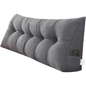 Triangular Wedge Pillow headboard Full Size for Couch Large headboard Pillow with Removable Cover  Rest Pillows for Sitting up in Bed