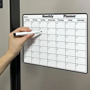 Magnetic Dry Erase Refrigerator Calendar, Reusable Whiteboard Magnetic Planner, Kitchen Decor, Monthly Fridge Organizer, Productivity Planner, Single Pack