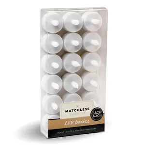 212 MAIN Matchless Flameless Flickering Tealight Candles, 1.5x1.5 in. Dia., 70-Hour Burn Time, Unscented White, Home Decor Decoration Ornaments, Pack of 4