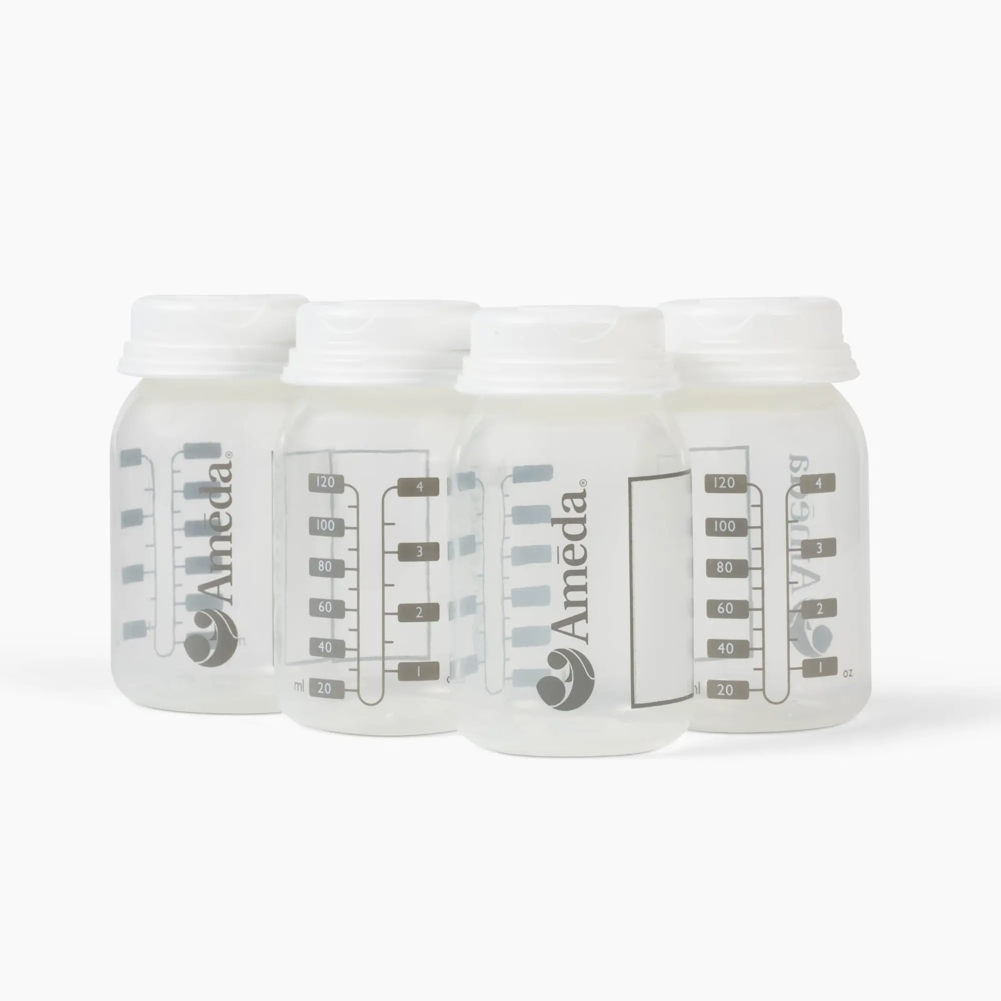 Breastmilk Storage Bottles With Lock-tight Cap | 4.4 Ounce Breast Milk Containers For Fridge (4 Count) Bag Alternative Supplies