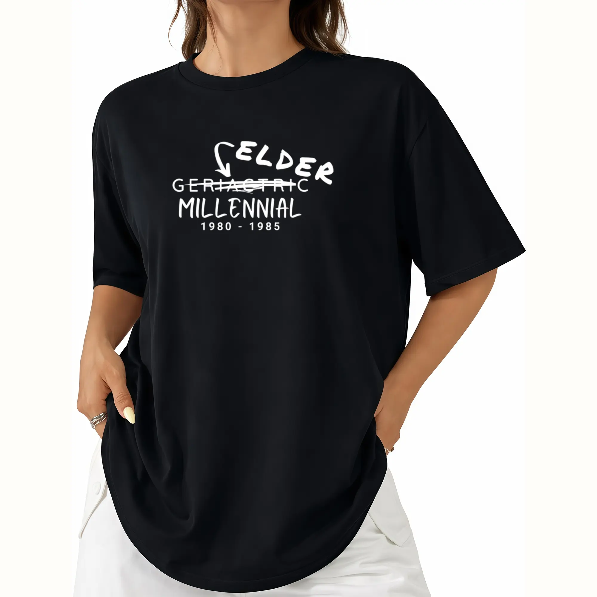 Elder Millennial | Geriatric Millennial Shirt T-Shirt Breathable Cotton