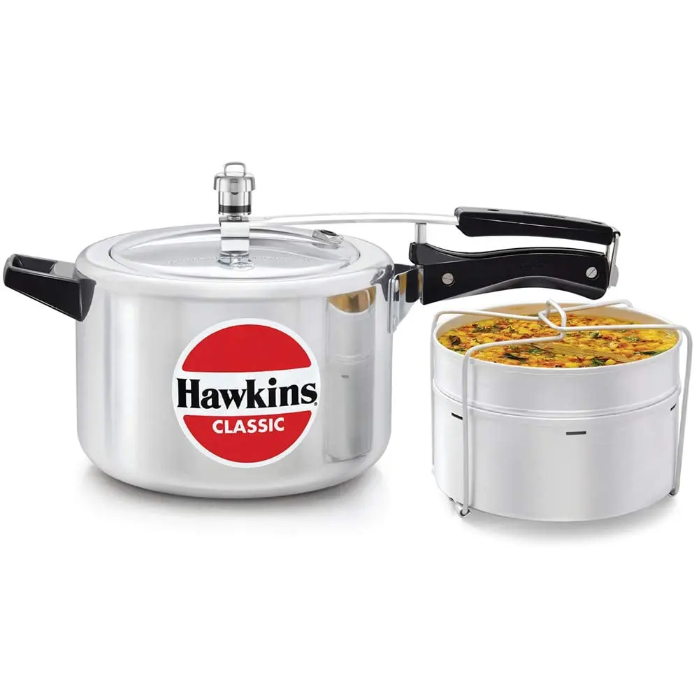 Hawkins Classic Aluminum Pressure Cooker with Separator - 5 Litres