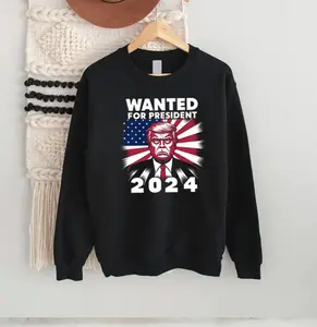 Comic Call-Out: Trump Funny Wanted for 2024 President Premium T-Shirt - Adding Humor to Politics - Hooded Sweatshirt