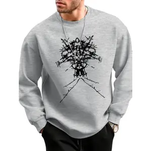 Ken Carson Merch Sweatshirt Long Sleeve LiveChaos Women Mens Rapper Hip Hop Crewneck- Viral Aesthetic-Cozy Poly Fleece, Barbed Ink Graphic, Clean Minimal Style