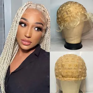 Double Layer Lace Baby Hair Wig Cap, Braided Wig Cap with Baby Hair, Crochet Wig Cap, Women's Glueless Full HD Lace Wig Cap