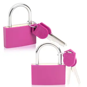 2 Pack 42mm Heavy Duty Waterproof Padlocks – Large Pink Brass Padlocks with Keys for Gym Lockers, School Lockers, Cabinets, Suitcases, Backpacks, Storage Units, and Outdoor Security