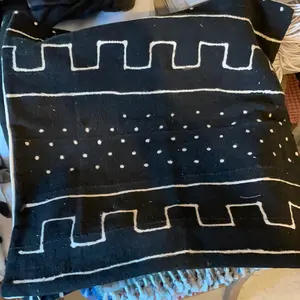 Large Black Mudcloth Pillow