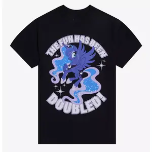 My Little Pony Princess Luna Fun Doubled T-Shirt | Magical Pony Graphic Tee | Cartoon Streetwear Shirt | Friendship Fan Gift | Unisex Cotton Tee