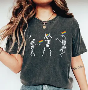 Comfort Colors Skeleton Pride Shirt, Rainbow LGBTQ Shirt, Funny Pride Tee, Gay Pride Tee, Lesbian Shirt, Pride Month Gift