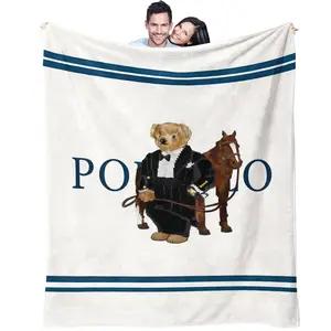 Bear Pattern Blanket, Daily Holiday Birthday Gift For Kids And Adults, Soft, Warm And Lightweight Plush Blanket, Suitable For Bed, Sofa, Car, Room Decoration, Soft Flannel Blanket