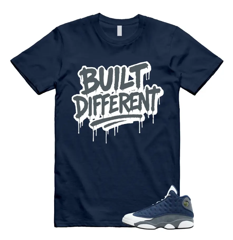13 Flint Grey Navy White T Shirt Match Built Different, Best Gift, Unisex Streetwear T-Shirt, Back To School Outfits