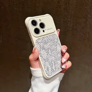 New snakeskin pattern design four-corner protective mobile phone protective case, suitable for iphone17/16/15/14ProMax, anti-collision and anti-fall, high-end design, mobile phone accessories