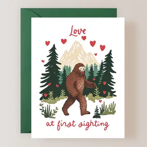 Bigfoot Valentines Day Card, Funny Love Card
