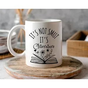 Its Not Smut It's Cliterature Mug, stfuattdlagg, Hot Books, Booktok, Spicy Book Lover, Bookish, Gift For Her, Dark Romance, Booktok,Funny Booktok Spicy Book Lover Gift for Her,Bookish Merch Coffee Bar Accessories, Unique Humorous Drinkware