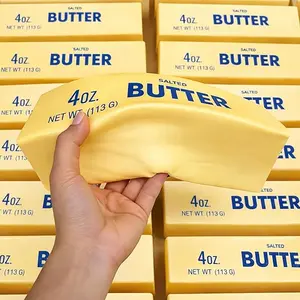 9.5 Inch Giant Butter Squishy,Ultra Soft Butter-Shaped Slow Rising Squishy With Cream Scent,Stress Relief Squeeze Fidget Toys for Decompression Anxiety Relaxation