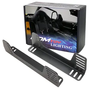 iJDMTOY Universal Fit 90-Degree L-Shape Side Mount Bracket Adapters For Aftermarket Car Interior Racing Seat, Made w/ 1/8-Inch Black Powder Coated Steel (for One Seat)