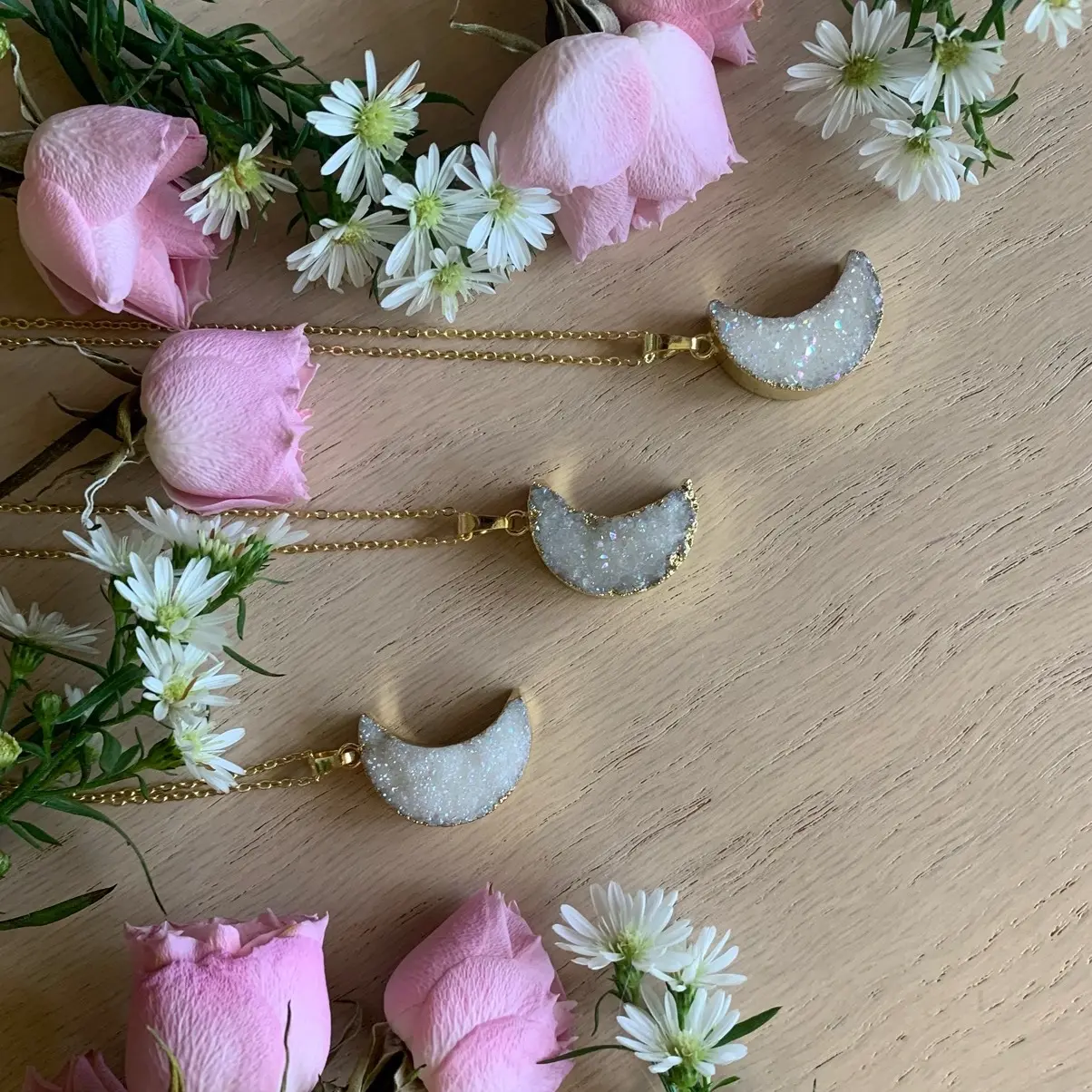 Druzy Crescent Necklace