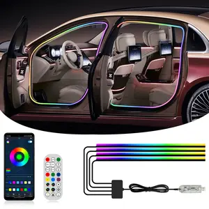 2025 New Product Car Door Frame Lights Wireless Invisible LED Atmosphere Lights USB 5V Powered for Car Interior Enhancement