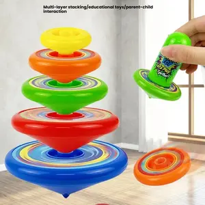 Vibrant Multi-Layer Stacking Spinning Top, Interactive Rotating Gyro Toy, Fun Competitive Battle Game for Teens & Adults