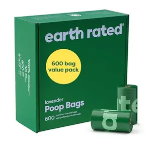 Earth Rated | 600 Dog Poop Bags Value Pack, Leak-Proof and Extra-Thick Pet Waste Bag for Big and Small Dogs, Refill Rolls, Lavender Scented, 600 Count