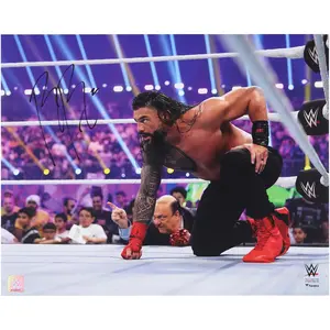 Roman Reigns WWE Autographed 16" x 20" Superman Punch Precursor Photograph