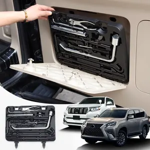 For Lexus GX460 Toyota Land Cruiser Prado 150 LC150 FJ150 J150 2010-2023 Upgraded Emergency Tool Box Complete Car Repair Kit Trunk Organizer Accessories Modification